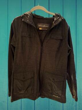 Eddie Bauer Travex Women's Gray Atlas Full-Zip Hooded Utility Jacket